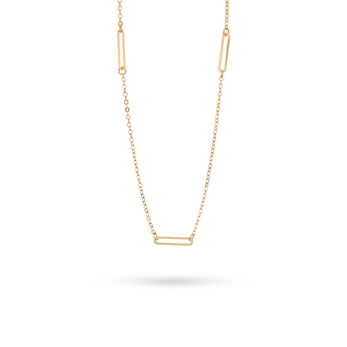 گردنبند زنجیر مستطیل ظریف کد NMR527