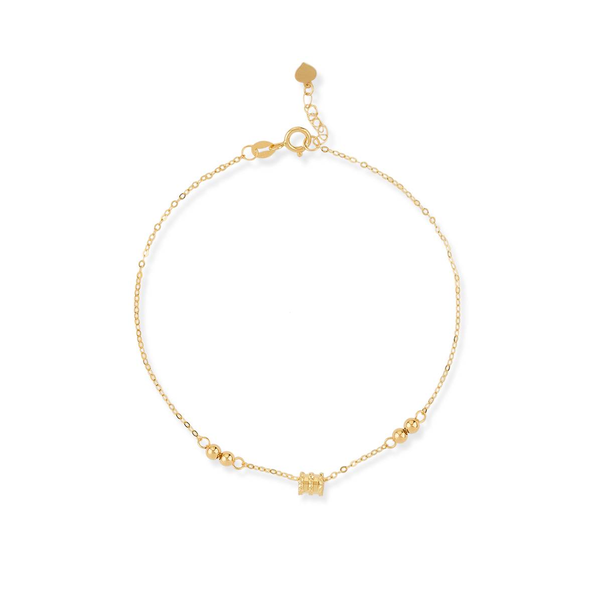 دستبند زنجير طلا چهار گوی استوانه کد BMR536