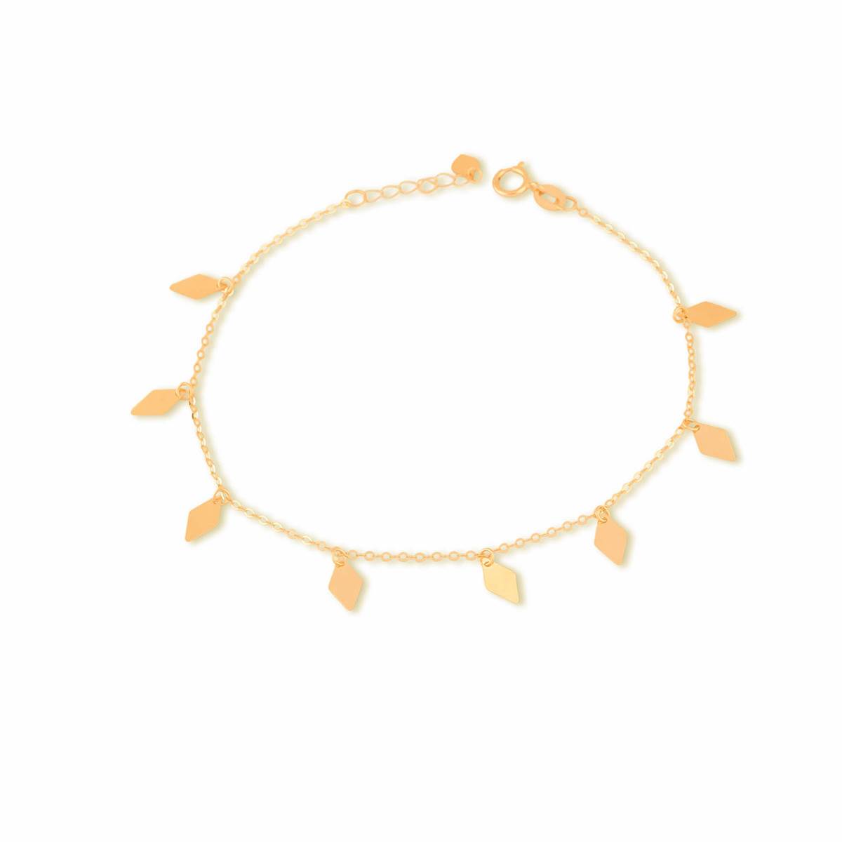 دستبند زنجير طلا هشت لوزی کد BMR636