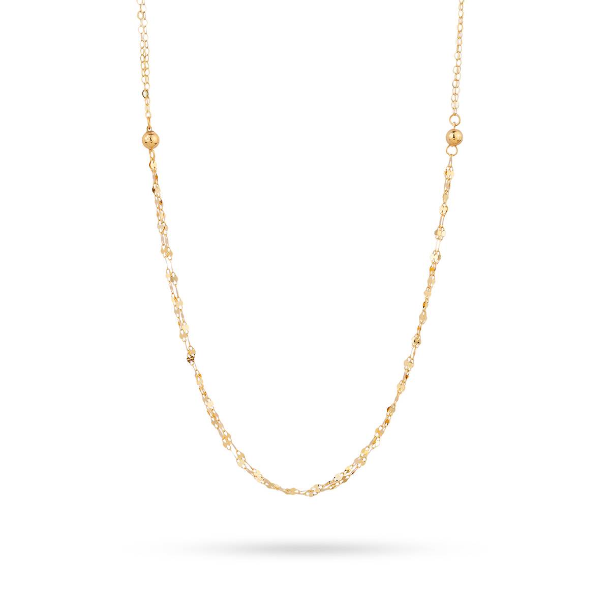 گردنبند دو رج پولکی زنجیر کد NMR525