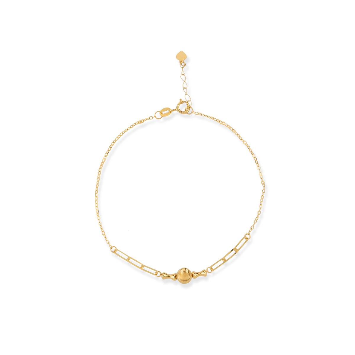 دستبند زنجير طلا تک گوی هرمس کد BMR537