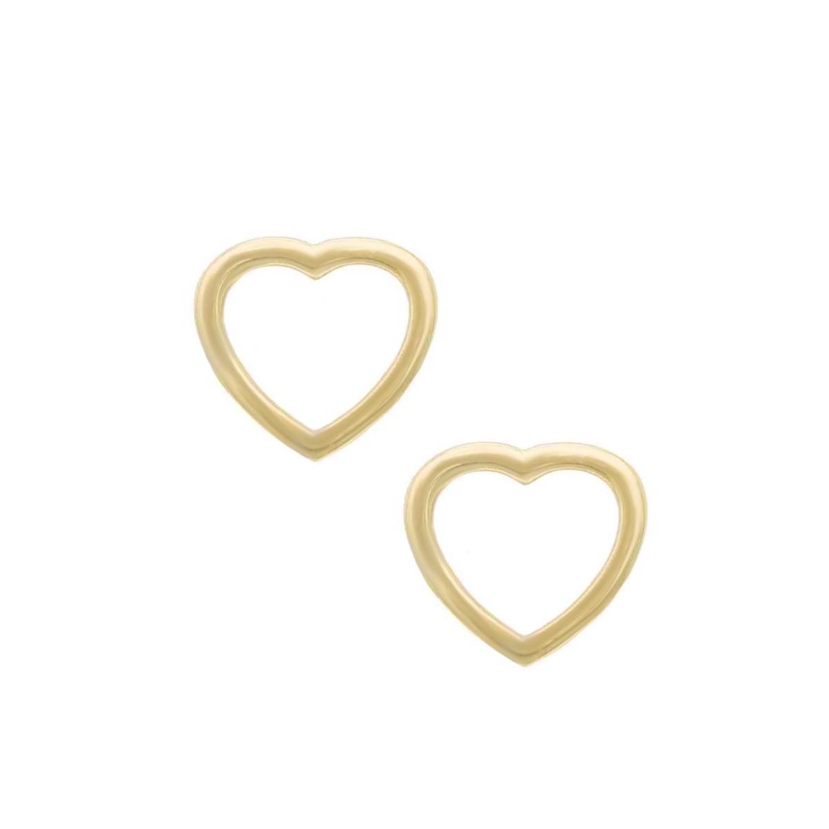 گوشواره گوشواره میخی طلا طرح قلب تو خالی کد EMOH032