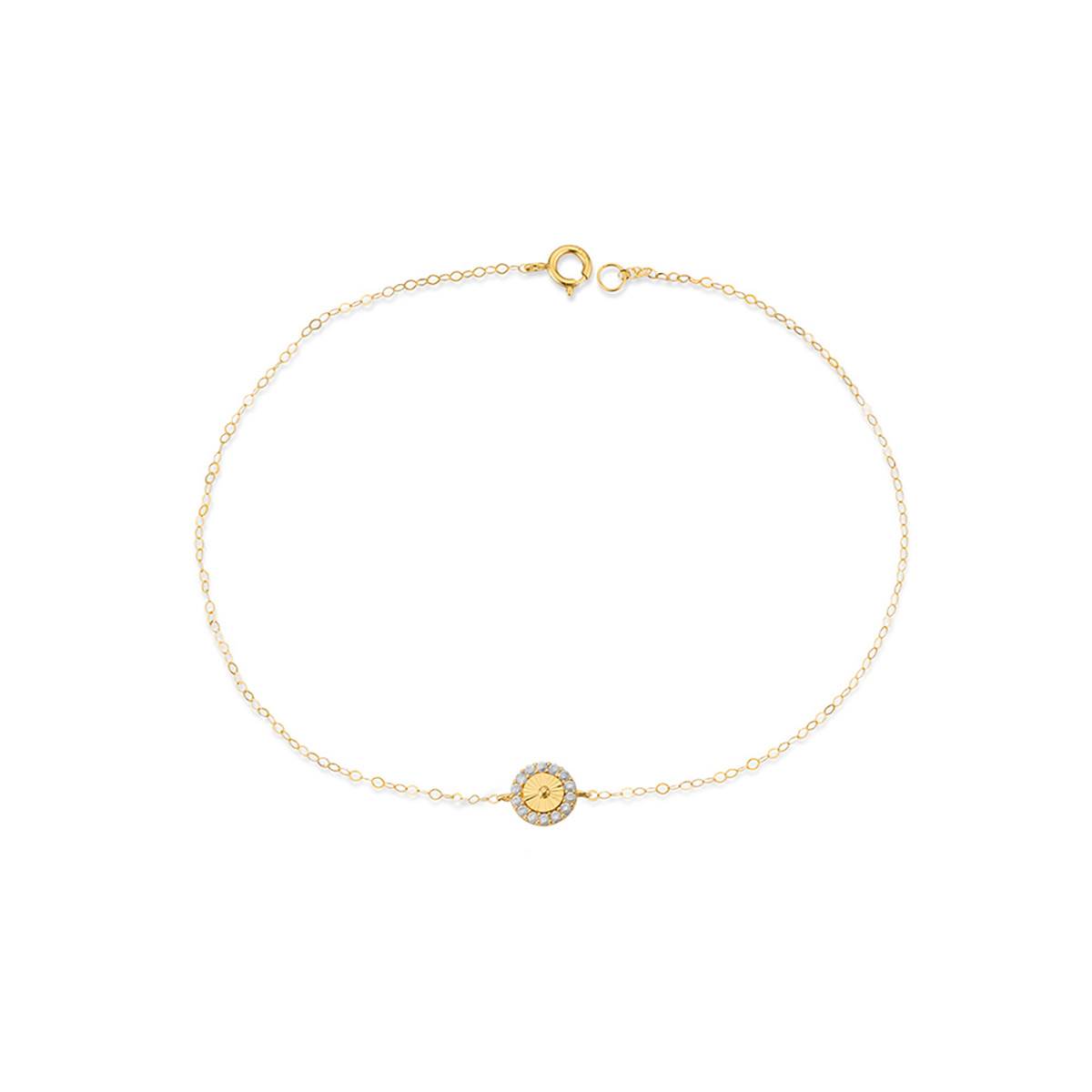 دستبند زنجير طلا دایره اتمی کد BMR560