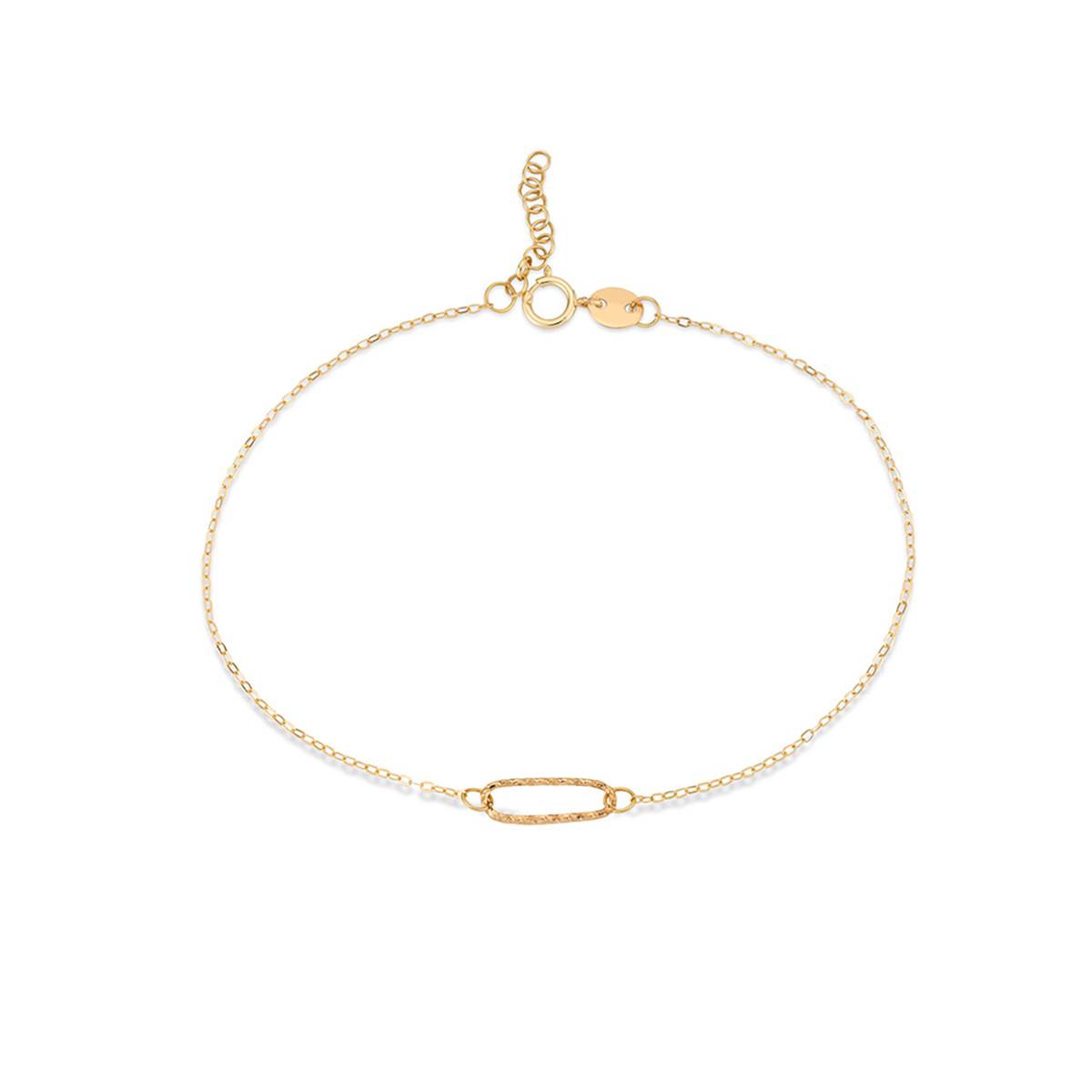 دستبند زنجير طلا بیضی حلقه زنجیر کد BMOH157